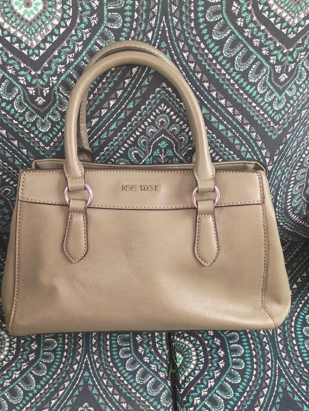 Nine West Olive Green Selina Satchel Handbag